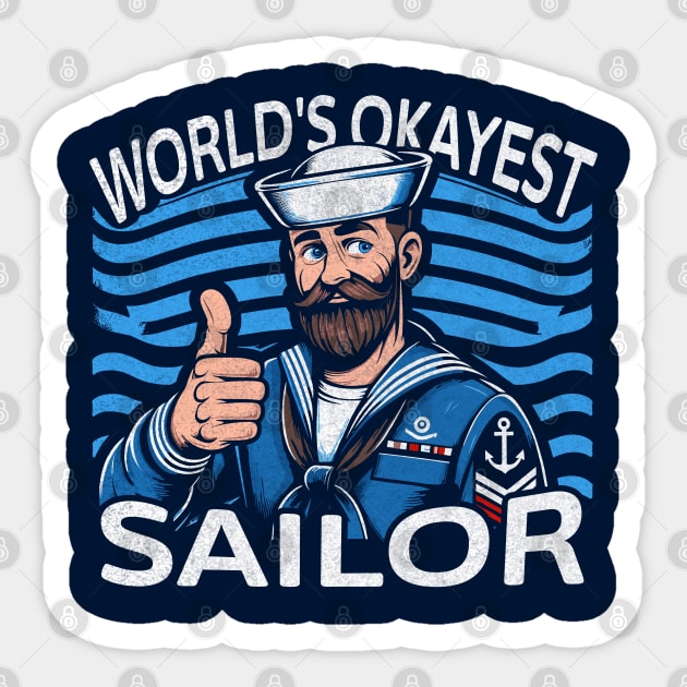 Navy Humor Tee - World's Okayest Sailor Graphic Sticker by Kicosh